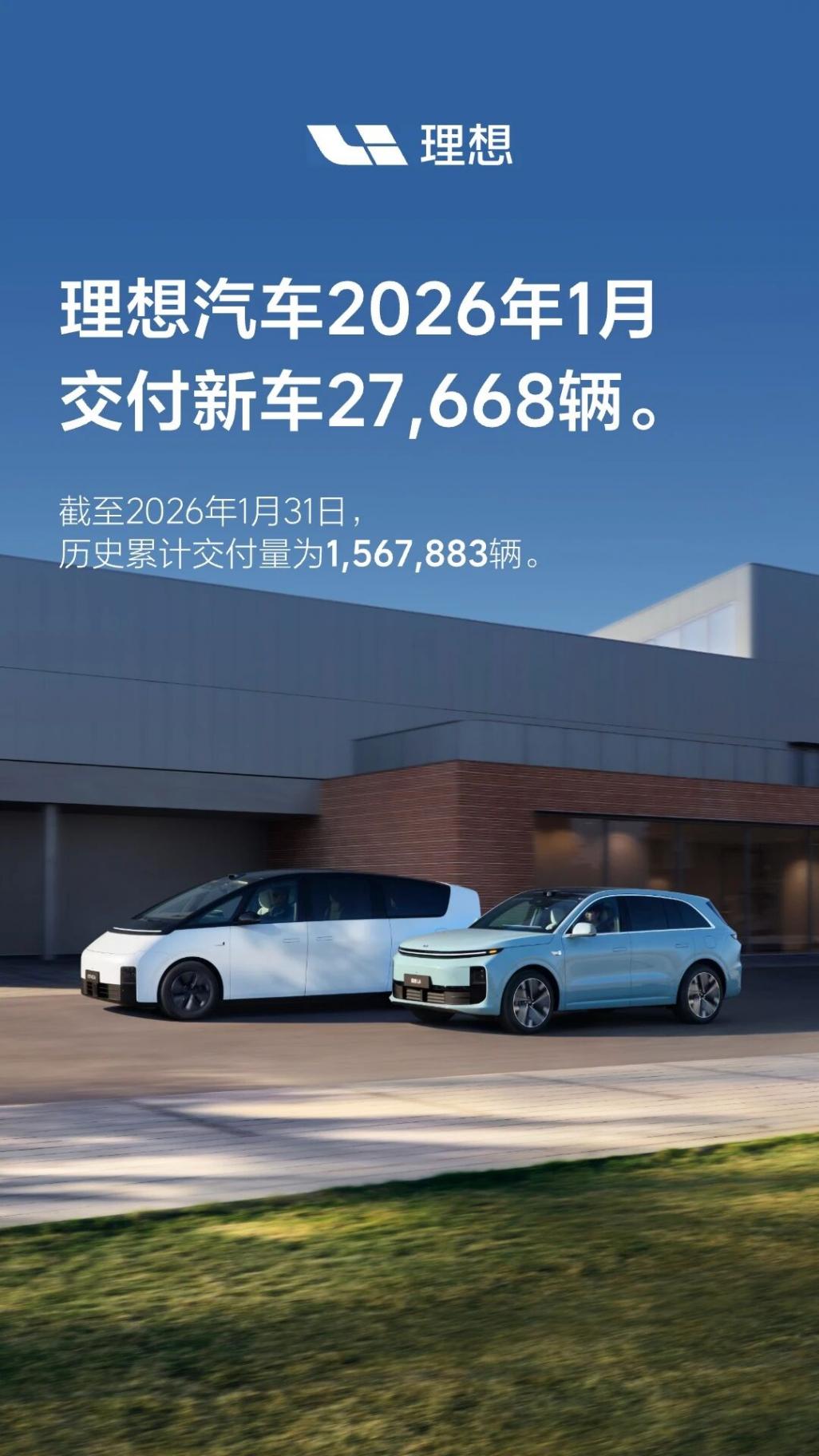 理想汽車1月交付2.77萬輛新車